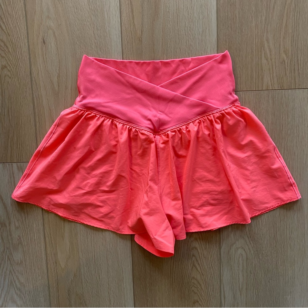 Aerie Coral Crossover Real Me Flowy Shorts - Picture 2 of 2